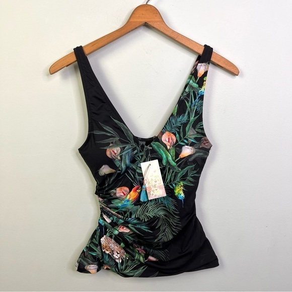 Johnny Was Calla Lily Wrap Tankini Swim Top - Picture 1 of 12